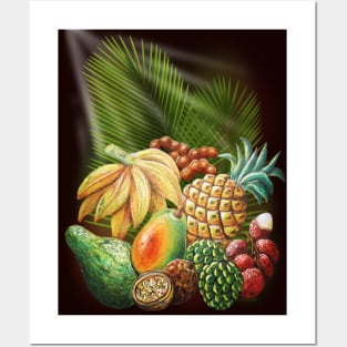 Exotic Fruits Still Life Color Pencils Art Posters and Art